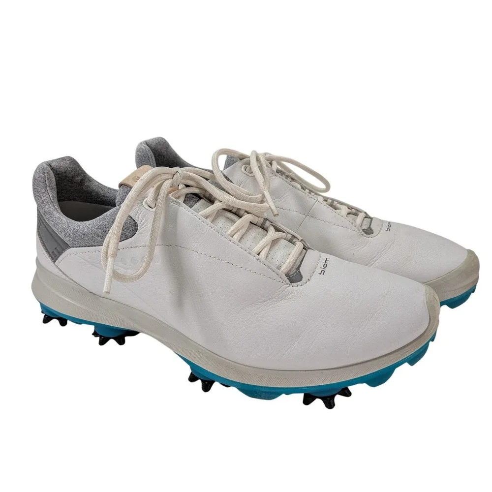 ECCO Biom G3 Gore-Tex Golf Shoes Mens EU 41 US 7-7.5 White Yak Leather Spiked